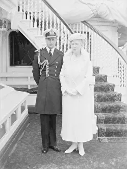 Queen Mary Of Teck Gallery: Prince George and Queen Mary aboard HMY Victoria and Albert, c1933