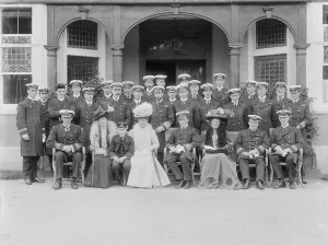 Queen Mary Of Teck Gallery: The Prince and Princess of Wales at the Royal Naval College, Osborne, Isle of Wight, 1908