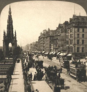 Princes Street, Edinburgh, 1896. Creator: Works and Sun Sculpture Studios Princes Street, Edinburgh, 1896. Creator: Works and Sun Sculpture Studios