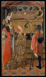 Stephen Gallery: Princess Eudoxia before the Tomb of Saint Stephen. Artist: Vergos Family (active End of 15th cen.y)