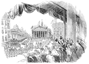 The Procession passing the Mansion House, 1844. Creator: Unknown The Procession passing the Mansion House, 1844. Creator: Unknown