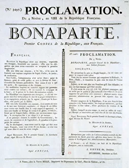 Proclamation of Napoleon as 1st Consul, 19th century Proclamation of Napoleon as 1st Consul, 19th century