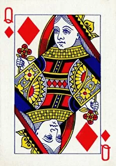 Queen of Diamonds from a deck of Goodall & Son Ltd. playing cards, c1940