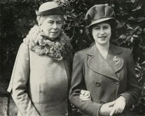 The Queen Mother Prints: Queen Mary with Princess Elizabeth, April 1944 Print