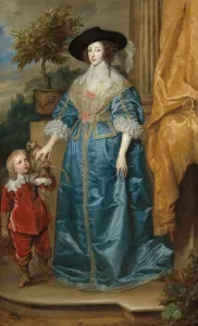 Flanders Gallery: Queen Henrietta Maria with Sir Jeffrey Hudson, 1633. Creator: Anthony van Dyck