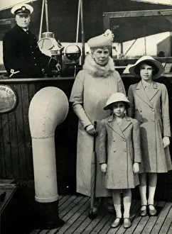 Queen Mary with her granddaughters, 1930s, (1951). Creator: Unknown Queen Mary with her granddaughters, 1930s, (1951). Creator: Unknown