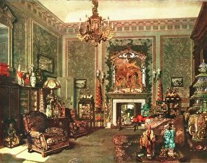 Queen Marys Chinese Chippendale Room at Buckingham Palace, c1935