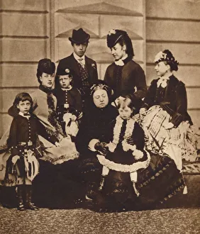Queen Victoria with her daughter-in-law and grandchildren, c1880 (1935). Artist: Unknown Queen Victoria with her daughter-in-law and grandchildren, c1880 (1935). Artist: Unknown