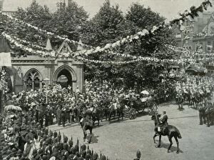 Images Dated 11th September 2018: The Queens Visit To Her Birthplace: The Scene Outside St. Marys Church, Kensington, (c1897)
