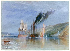 Between Quillebeuf and Villequier, c1832. Artist: JMW Turner Between Quillebeuf and Villequier, c1832. Artist: JMW Turner