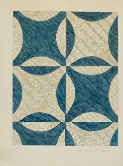 Quilted and Pieced Coverlet, c. 1938. Creator: Cora Parker Quilted and Pieced Coverlet, c. 1938. Creator: Cora Parker