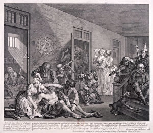 Grief Gallery: A Rakes Progress, 1763; plate VIII of VIII. Artist: William Hogarth
