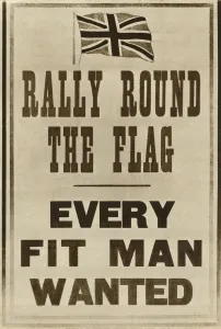 Prints of Rally Round the Flag: Every Fit Man Wanted, 1914, (1935). Recruiting poster appealing to British men to join up and fight in the First World War World War I And II Prints: Heritage Images Print: Rally Round the Flag, 1914 (1935)
