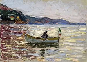 Rapallo Collection: Rapallo. Boat at sea, 1906