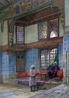 Images Dated 27th January 2007: Recess in the reception room of Mufti Sheik El Mahadis house, Cairo, 1873. Artist: Frank Dillon