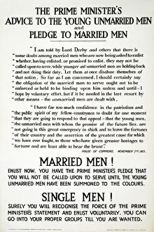 Recruitment Poster The Prime Ministers Advise to the Young Unmarried Men and Pledge Recruitment Poster The Prime Ministers Advise to the Young Unmarried Men and Pledge