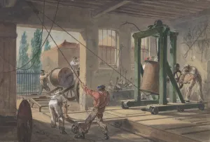 The Reels of Gutta-percha Covered Conducting Wire Conveyed into Tanks at the Works The Reels of Gutta-percha Covered Conducting Wire Conveyed into Tanks at the Works