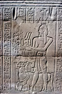 Images Dated 1st August 2005: Relief of Hapi (Hapy) god of the Nile in Flood, Temple of Khnum, Ptolemaic & Roman Periods