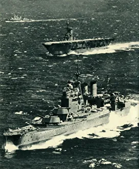 The 'Renown', the 'Ark Royal', and the 'Sheffield', c1939-1941, (1942). Creator: Unknown The 'Renown', the 'Ark Royal', and the 'Sheffield', c1939-1941, (1942). Creator: Unknown