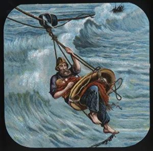 To the rescue: the life-buoy, c1900. Creator: Unknown To the rescue: the life-buoy, c1900. Creator: Unknown