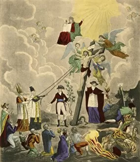 Crucified Gallery: Retablissement du culte catholique, 1802, (1921). Creator: Thomas-Charles Naudet