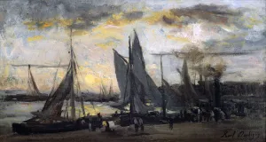 The Return of the Fishermen, late 19th century. Artist: Karl Daubigny The Return of the Fishermen, late 19th century. Artist: Karl Daubigny