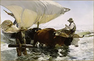 Joaquín 1863 1923 Gallery: Return from Fishing: Towing the Bark, c. 1895