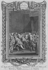 The Right Honourable the Earl of Chatham seized with a Fit in the House of Peers, c1787 The Right Honourable the Earl of Chatham seized with a Fit in the House of Peers, c1787