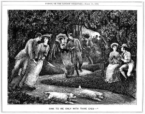 Rink to me only with thine eyes, 1876. Artist: George Du Maurier Rink to me only with thine eyes, 1876. Artist: George Du Maurier