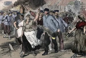 Rioters and petroleuses firing public buildings in Paris during the Paris Commune Rioters and petroleuses firing public buildings in Paris during the Paris Commune