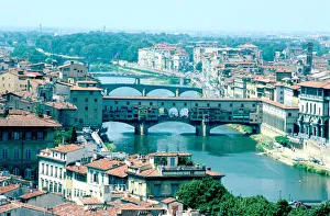 River Arno and Ponte Vecchio from Piazzale Michelangelo, Florence, Italy River Arno and Ponte Vecchio from Piazzale Michelangelo, Florence, Italy