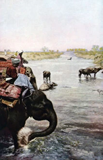 Print Collector12 Gallery: River scene, Central India, c1930s. Artist: Edward E Long