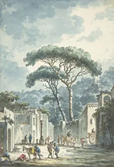 Road Leading to the Grotto of Posillipo, 18th century. Creator: Claude Louis Chatelet Road Leading to the Grotto of Posillipo, 18th century. Creator: Claude Louis Chatelet