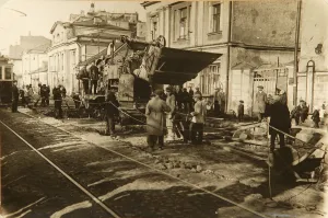 Roadworks in Tverskaya Street, Moscow, USSR, 1920s Roadworks in Tverskaya Street, Moscow, USSR, 1920s