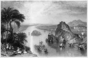 Rocks at Colgong on the Ganges, India, 1838. Artist: Edward Goodall Rocks at Colgong on the Ganges, India, 1838. Artist: Edward Goodall