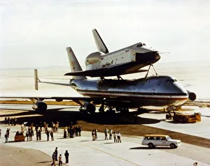 Roll-out of Space Shuttle Orbiter Enterprise, California, USA, 17 September 1976 Creator: NASA Roll-out of Space Shuttle Orbiter Enterprise, California, USA, 17 September 1976 Creator: NASA