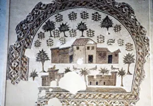 Roman Mosaic of Roman Villa with trees and vines, c3rd century Roman Mosaic of Roman Villa with trees and vines, c3rd century