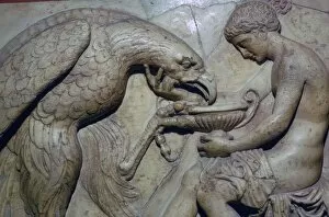 Zeus Gallery: Roman relief of Ganymede being born off by Zeus