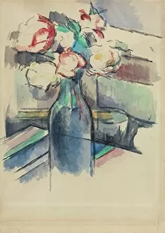 Roses in a Bottle [recto], 1900/1904. Creator: Paul Cezanne