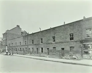 Row of derelict houses, Hackney, London, August 1937 Row of derelict houses, Hackney, London, August 1937