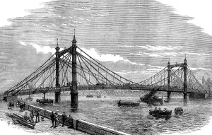 Royal Albert Bridge Prints: The Royal Albert Bridge, Chelsea, 1873. Creator: Unknown