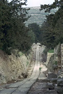 The Royal Road leading to the Minoan palace at Knossos, 15th century BC The Royal Road leading to the Minoan palace at Knossos, 15th century BC