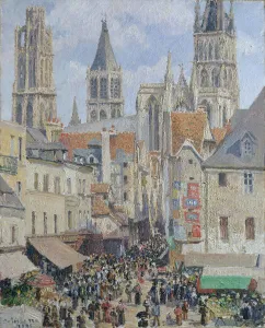 Prints of Rue de l Epicerie, Rouen (Effect of Sunlight), 1898 Landscapes Prints: Camille Pissarro Print: Rue de l Epicerie, Rouen (Effect of Sunlight), 1898