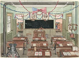 Rural School Room, 1900, 1935/1942. Creator: Perkins Harnly Rural School Room, 1900, 1935/1942. Creator: Perkins Harnly