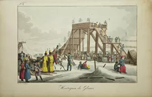 Roller Coaster Gallery: Russian Ice Mountain, 1817. Artist: Houbigant, Armand-Gustave (1789-1862)