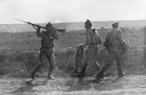 Russian soldier assaulting his retreating comrade, Ternopil, Ukraine, First World War, 1 July 1917 Russian soldier assaulting his retreating comrade, Ternopil, Ukraine, First World War, 1 July 1917