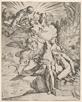 Sacrifice of Isaac: an angel presses against the dagger-bearing arm of Abraham, who Sacrifice of Isaac: an angel presses against the dagger-bearing arm of Abraham, who