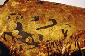 Saddle-Cover of Eagle-Griffin attacking Ibex, Pazyryk, Altai Region Saddle-Cover of Eagle-Griffin attacking Ibex, Pazyryk, Altai Region