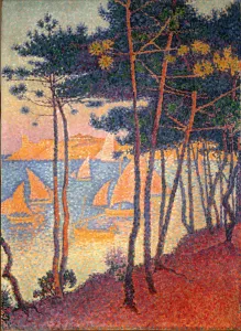Sails and pines. Artist: Signac, Paul (1863-1935) Sails and pines. Artist: Signac, Paul (1863-1935)