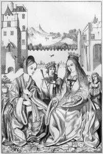 Saint Catherine of Alexandria, 15th century (1849).Artist: A Bisson Saint Catherine of Alexandria, 15th century (1849).Artist: A Bisson